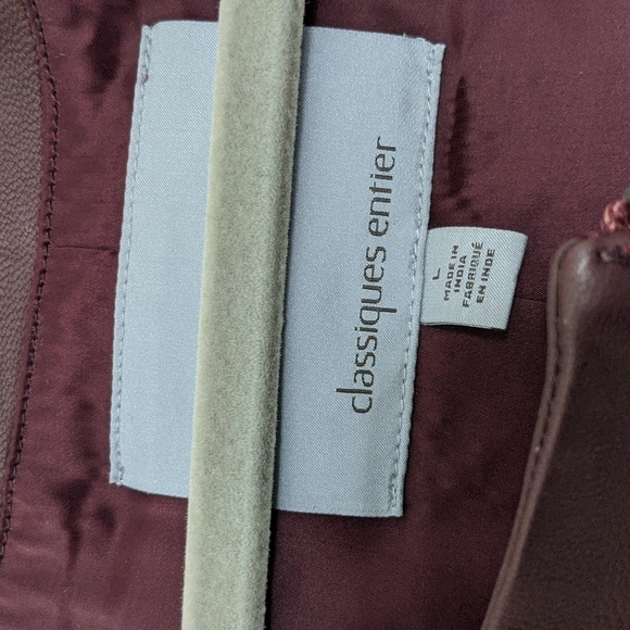 Classiques Entier large leather jacket in deep plum - Picture 3 of 6